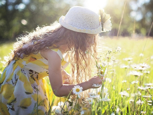 Girl Picking Flowers