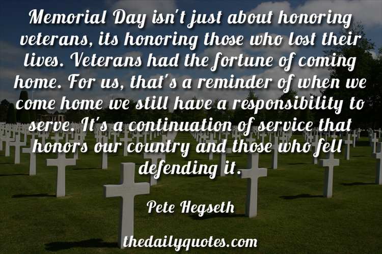 Memorial Day Pete Hegseth Quote